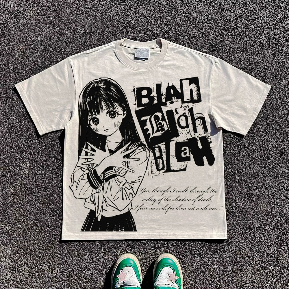 Wang Youbing Studio! BLAH BLAH BLAH 260g 100% Cotton Tee