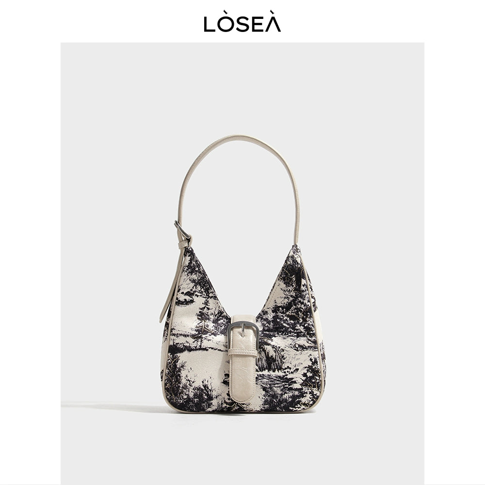 LOSEA New Chinese Ink Painting Underarm Bag