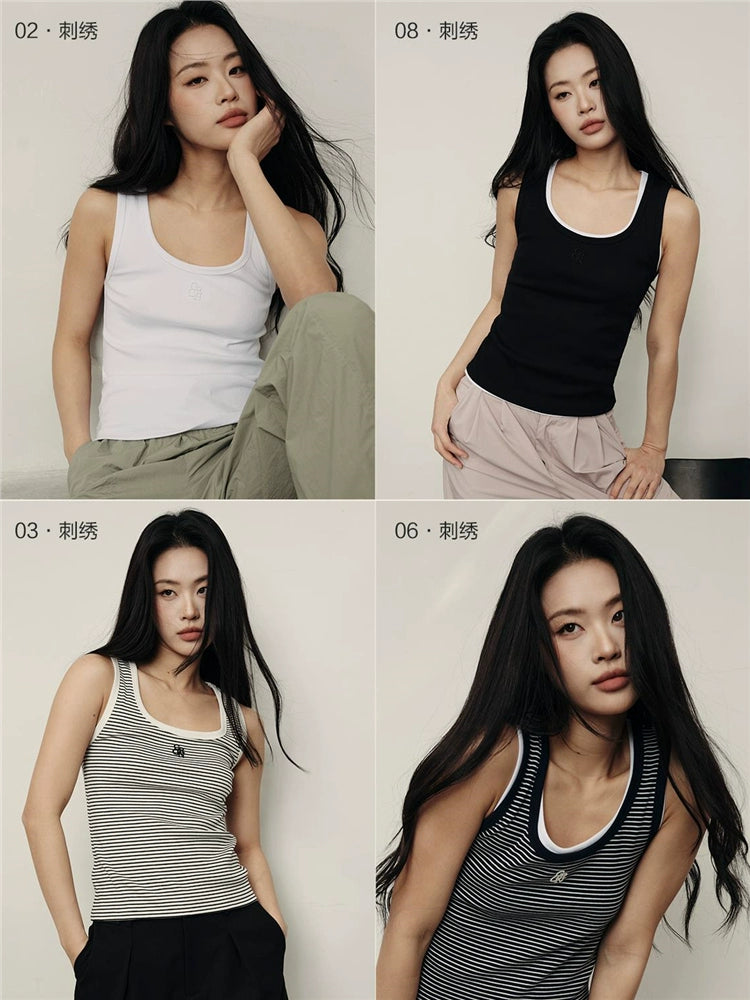 Giordano U Neck Slim Sleeveless Tee