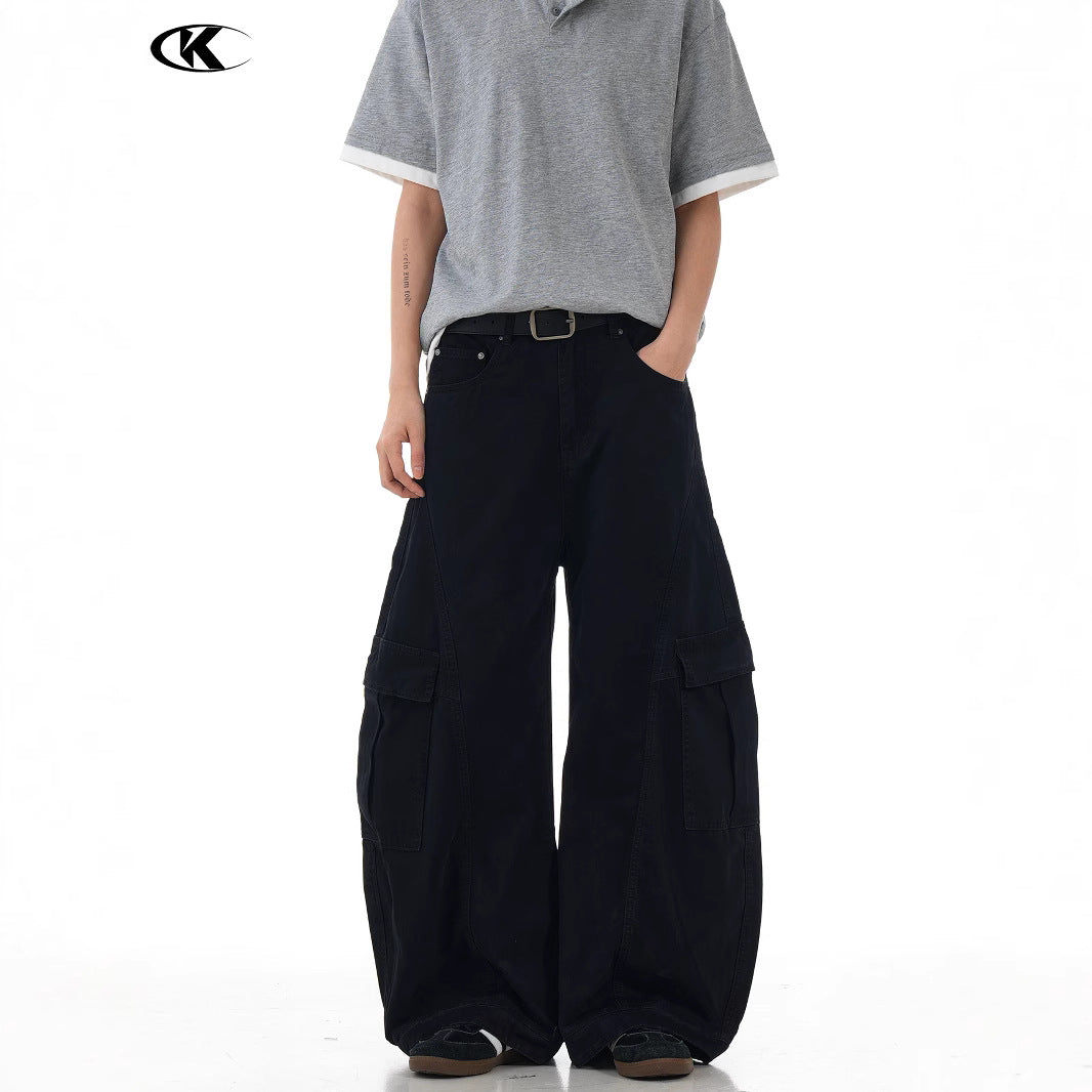 11KN Retro Loose and Thin Casual Wide-leg Trousers