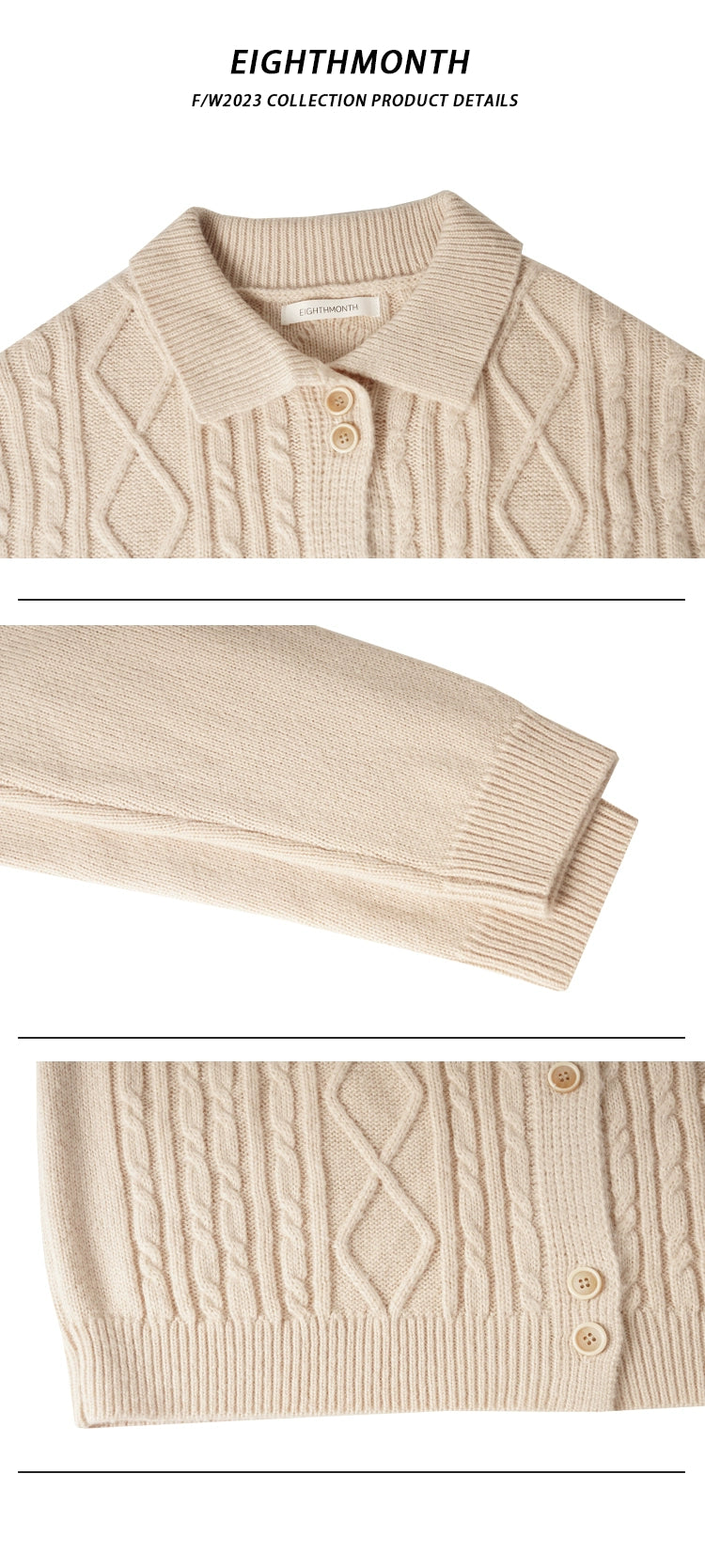 EM  Slim-fit Knitted Cardigan Jacket
