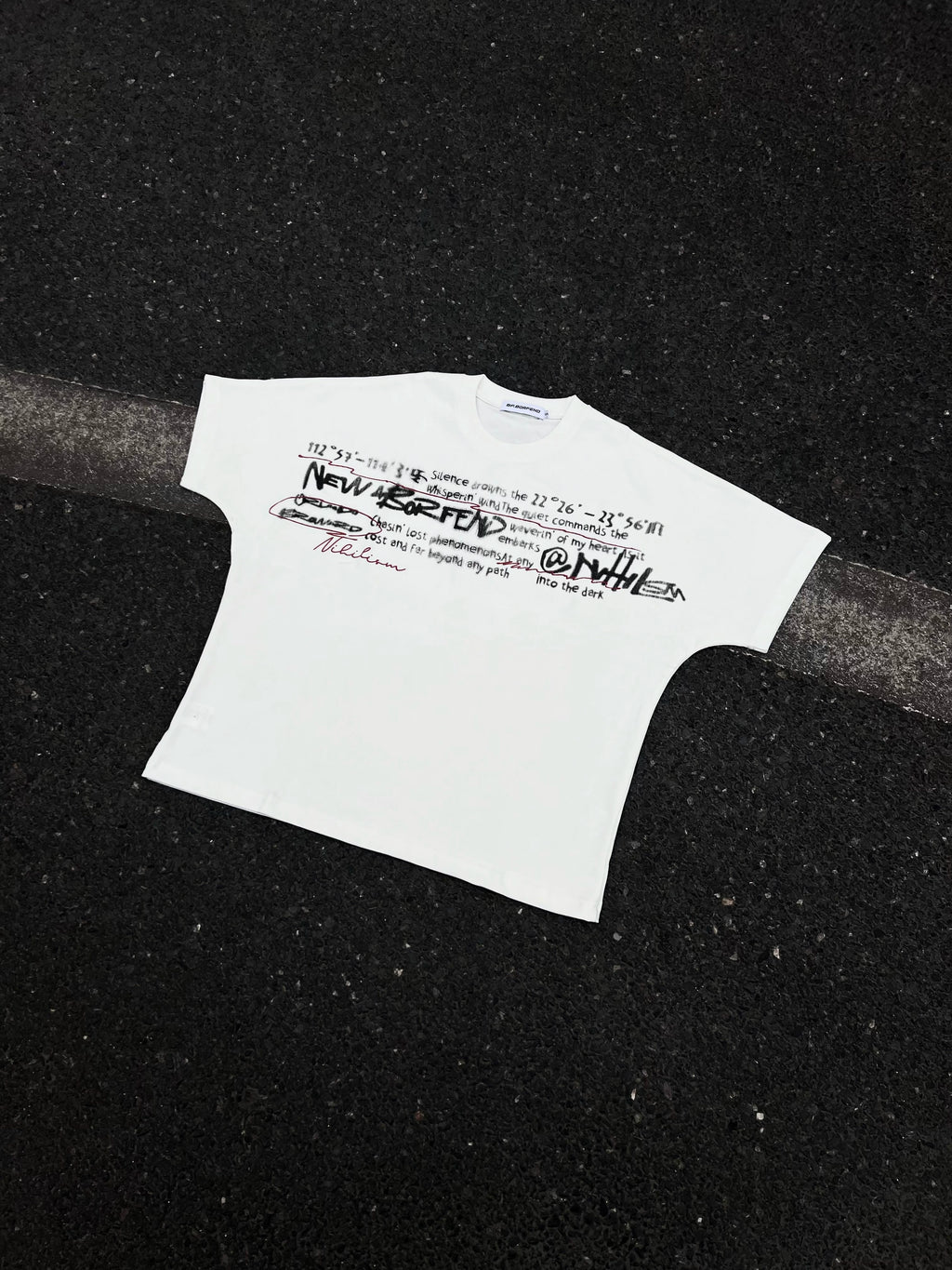 BeOurRule Fuzzy Letter Print Short Width Loose Tee