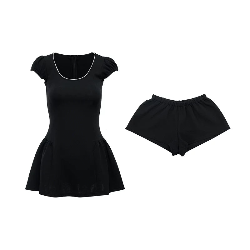 Audwyn Big U-neck Waist Dress