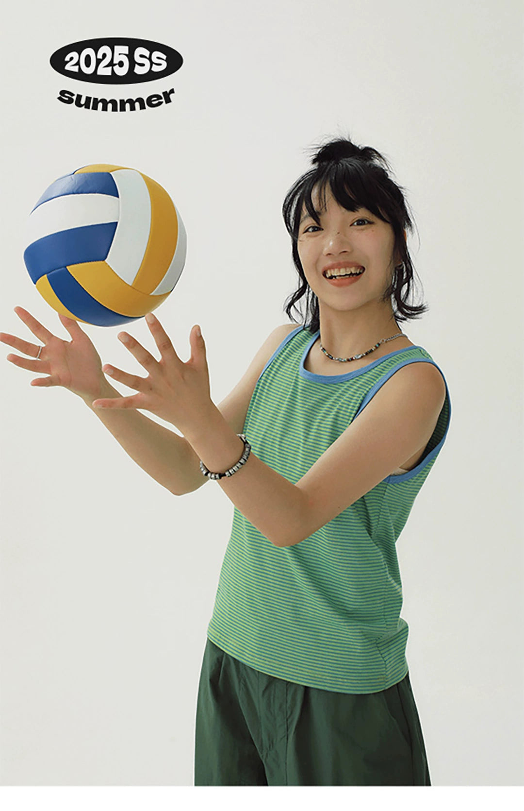 STILLYOU Vintage Striped Crew Neck Sleeveless Vest