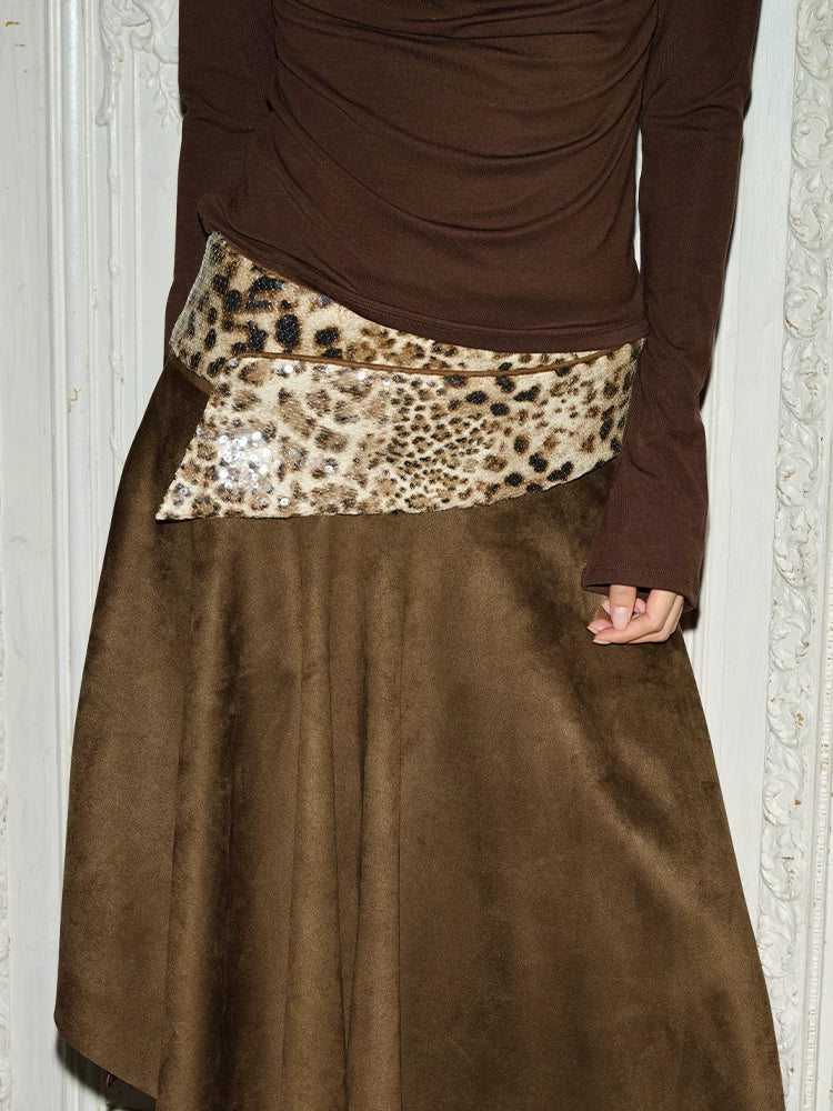J TheChosen Irregular Suede Skirt