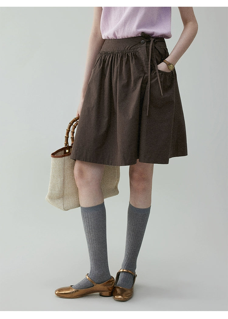 VOOE Vintage High Waist Strap Skirt