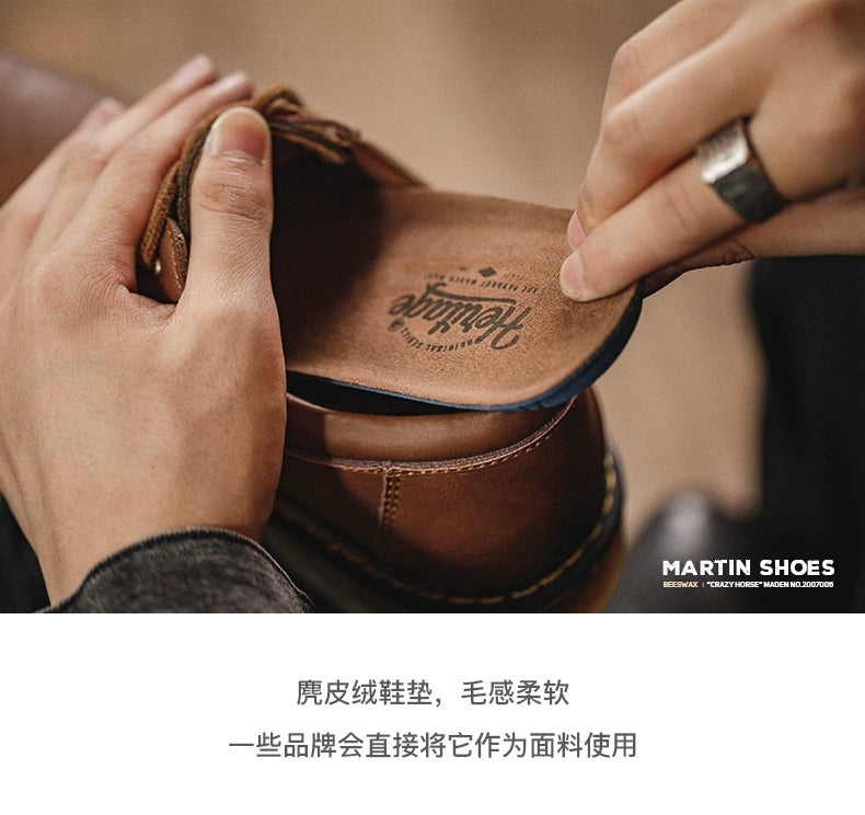 Maden Casual Versatile Big Head Leather Shoes