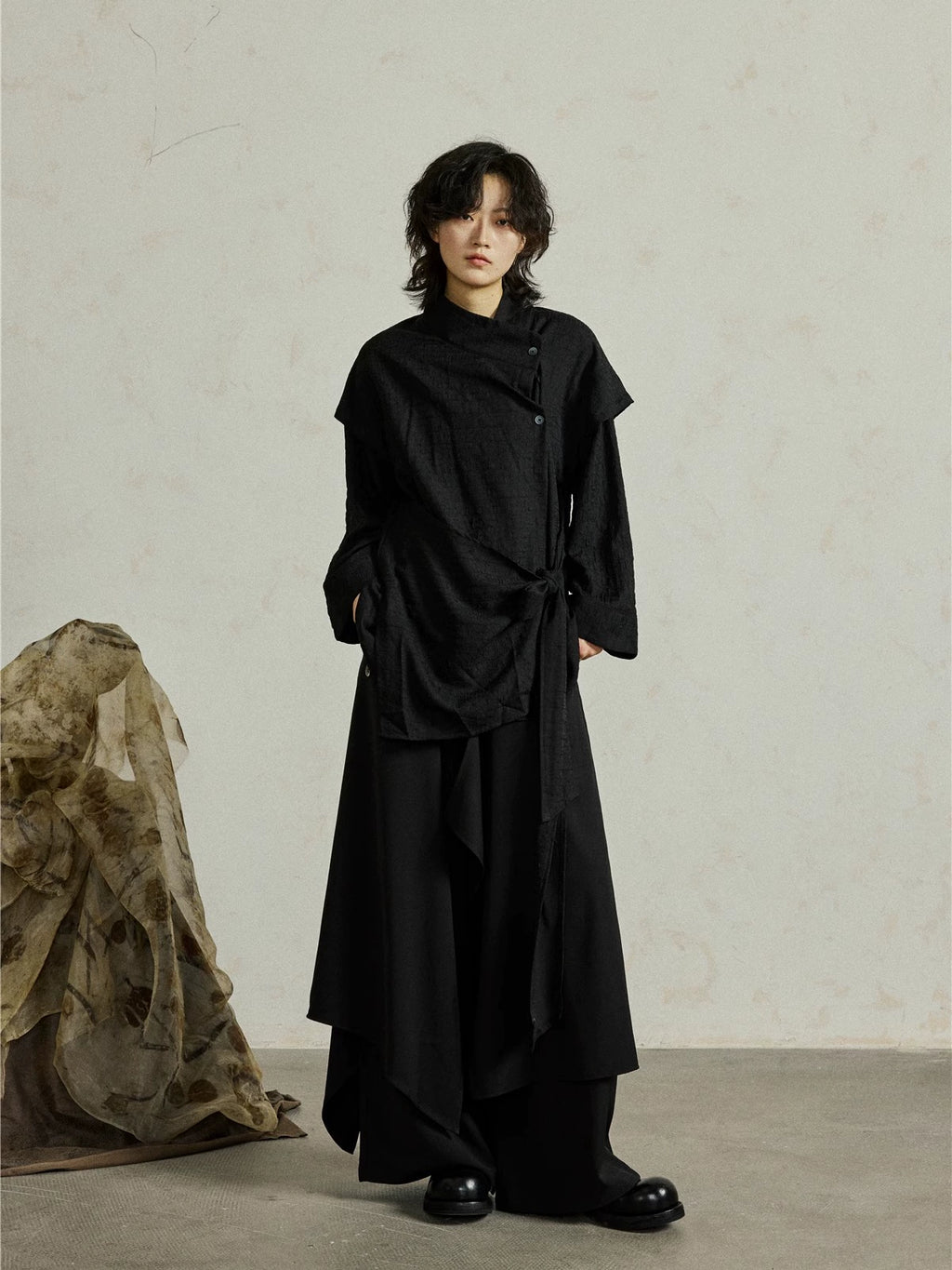 SUNYVONNE Fake Two-piece Long-sleeved Shirt