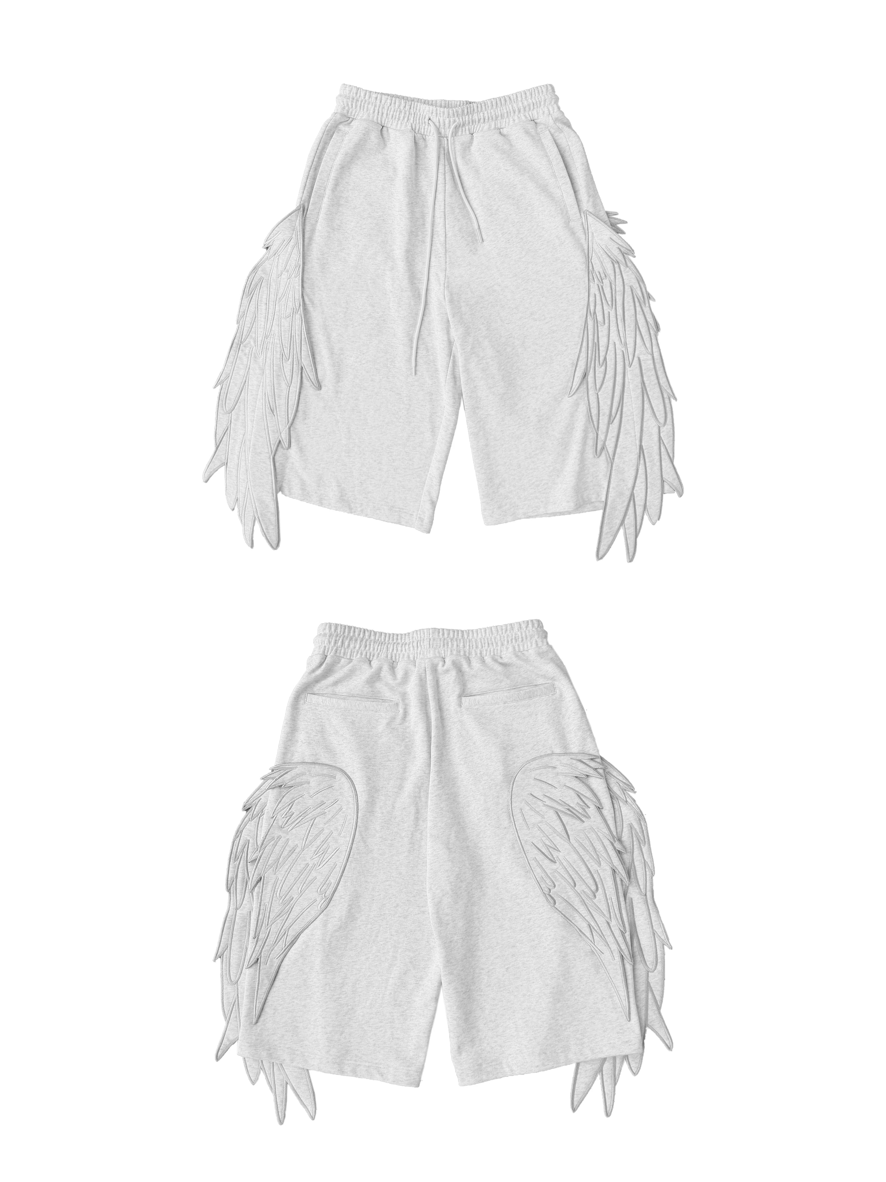 CHAI Spliced Patch Cropped Shorts