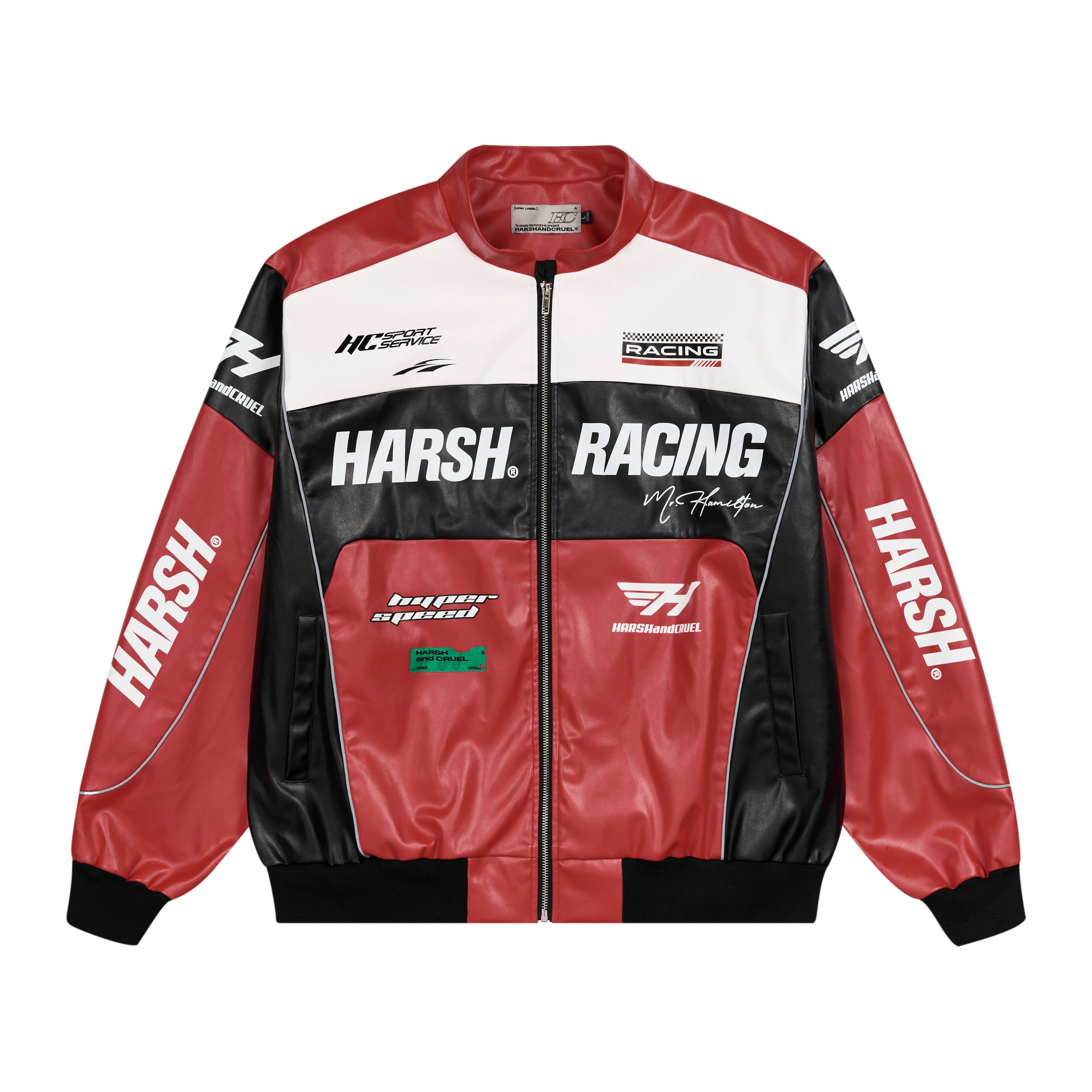 Harshandcruel Vintage Racing Suit Faux Leather Jacket