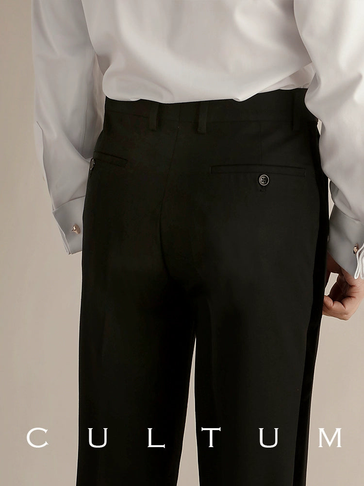 CULTUM Slim-fit No-iron Velvet Trousers Dress Pants