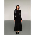 OUSPH Slim-fit Temperament Long-sleeved Knitted Dress