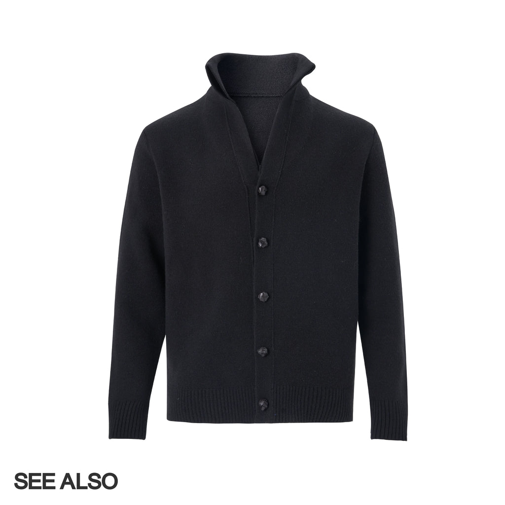 SEE ALSO Wool Handmade Cowhide Buckle Stand-up Neck Thickened Sweater Jacket