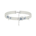 MASW Super Fairy Pearl Necklace Enamel Haze Blue Clavicle Chain