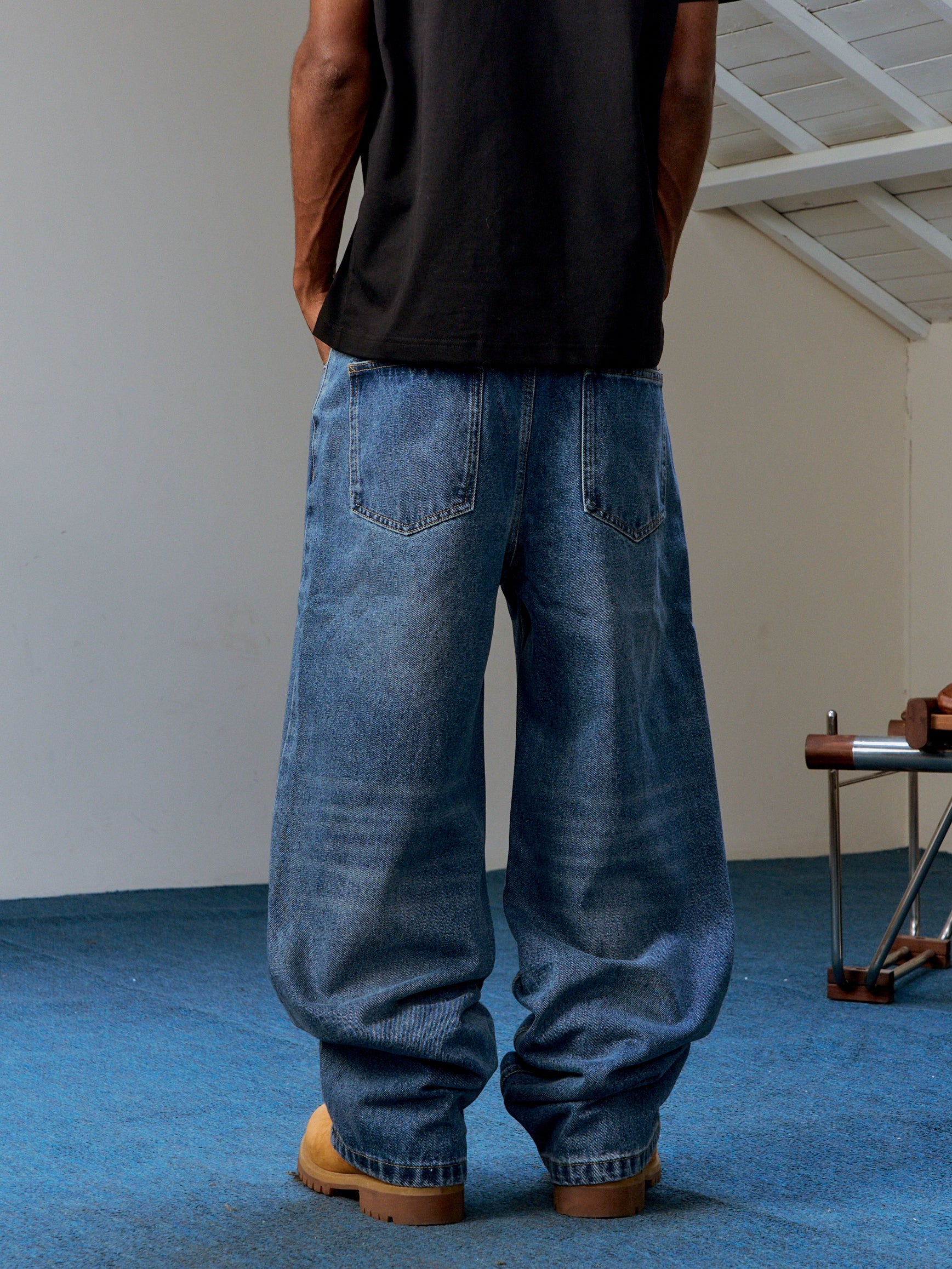 MEDM Retro Straight Slacks Loose Drape Jeans