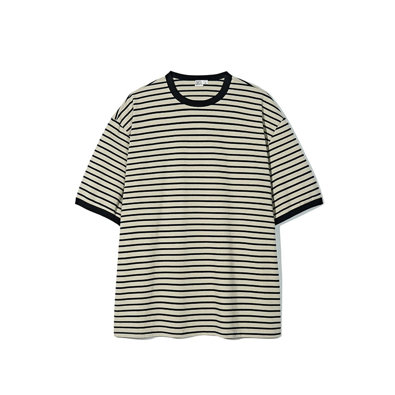 PARTIMENTO Striped Crew Neck Tee