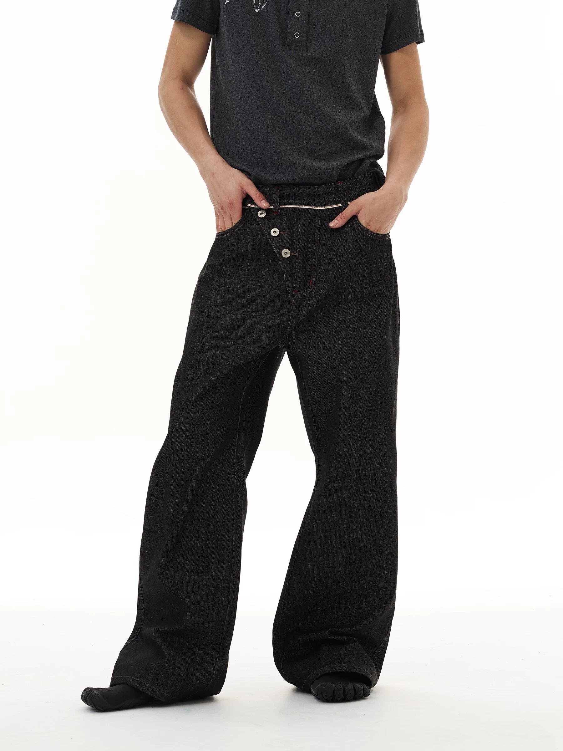 WLNEXT Vintage Niche Wide Leg Jeans