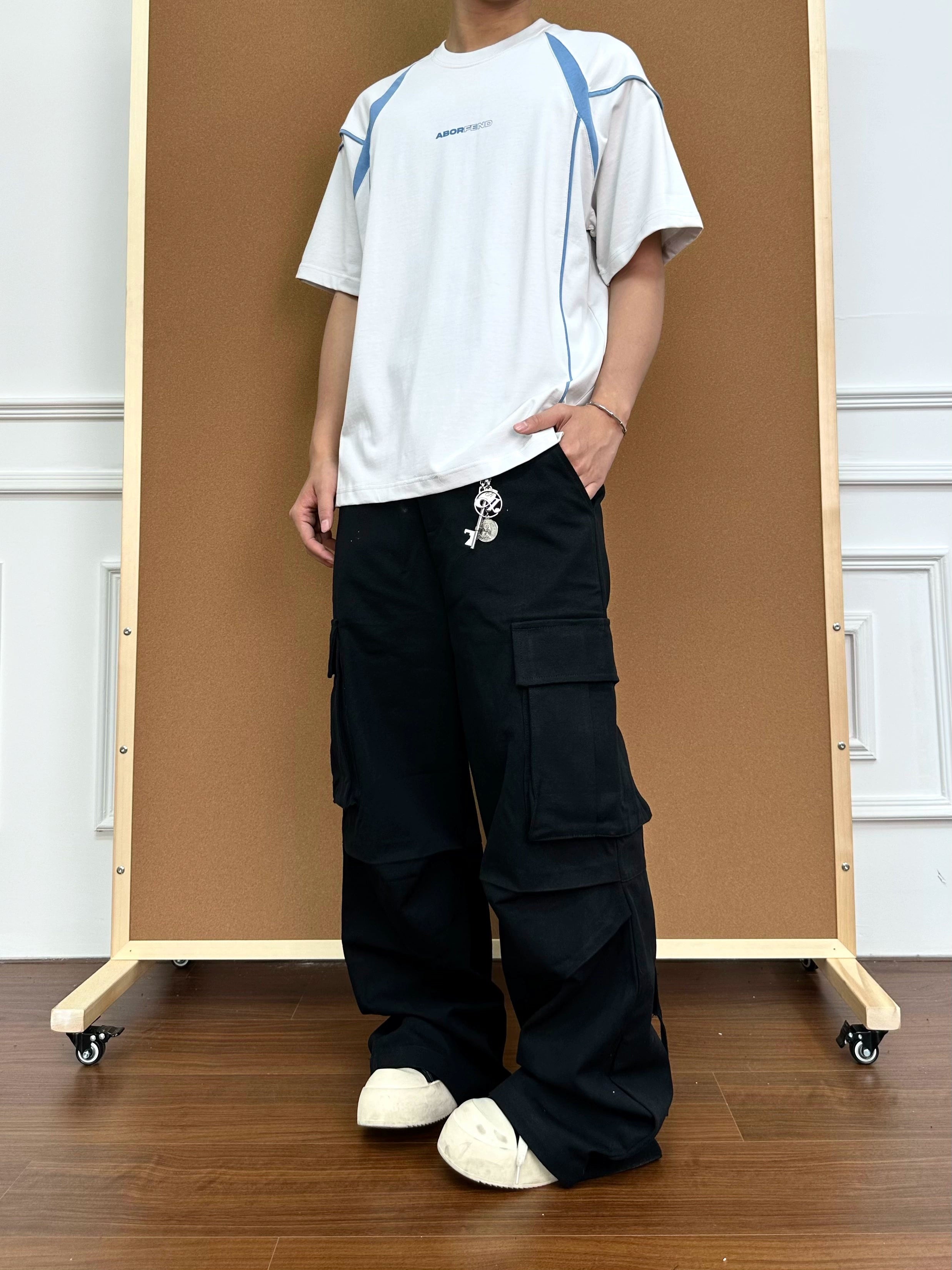 BeOurRule Splicing Contrast Letter Printing Loose Tee