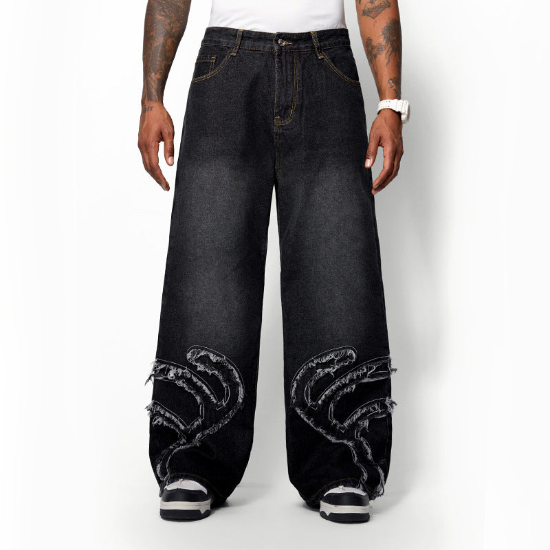 Inflation Loose Straight Bearded Jeans