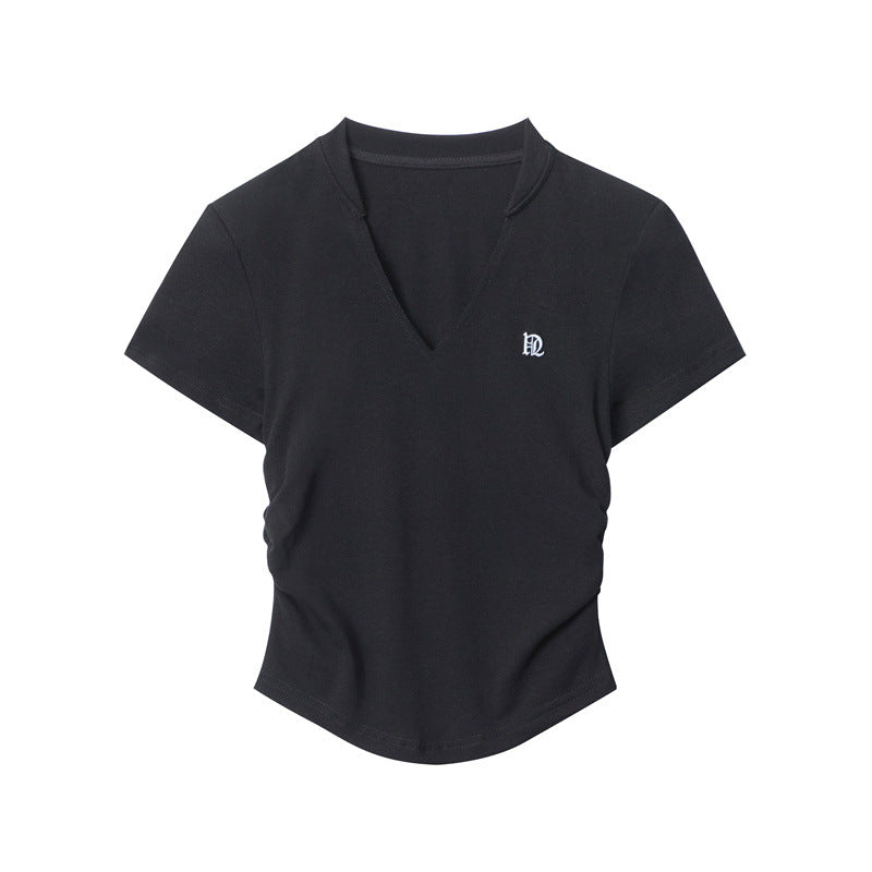 Nariele American Vintage V-neck Hottie Pleated Tee