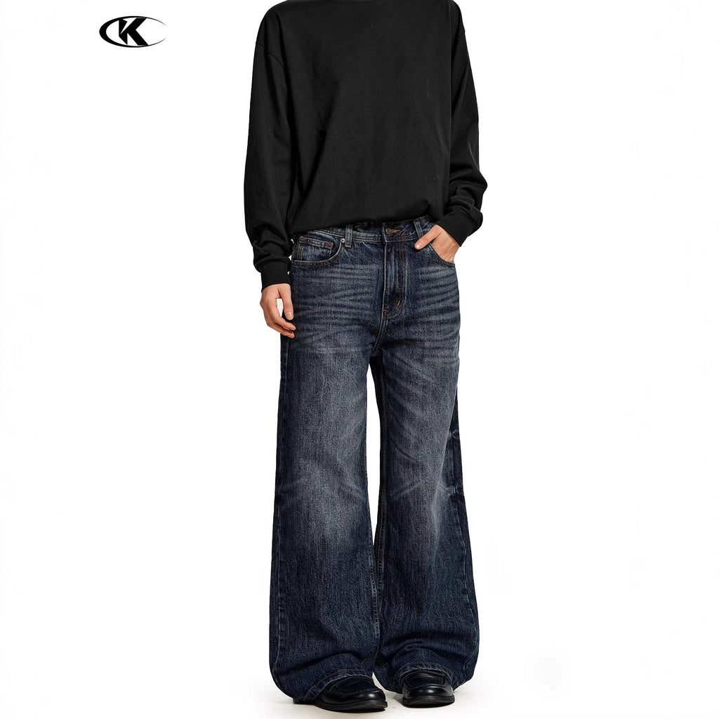 11KN Retro Loose Straight Versatile Jeans