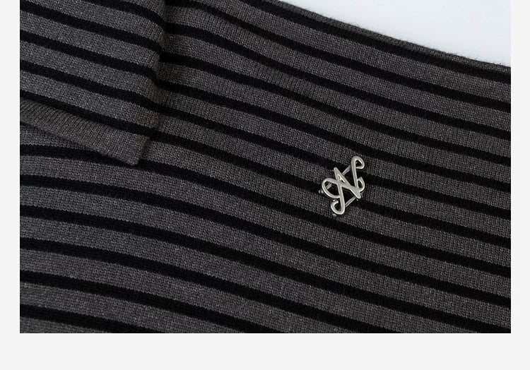 LOVEHEYNEW Turtleneck Contrasting Color Loose Casual Long Sleeves