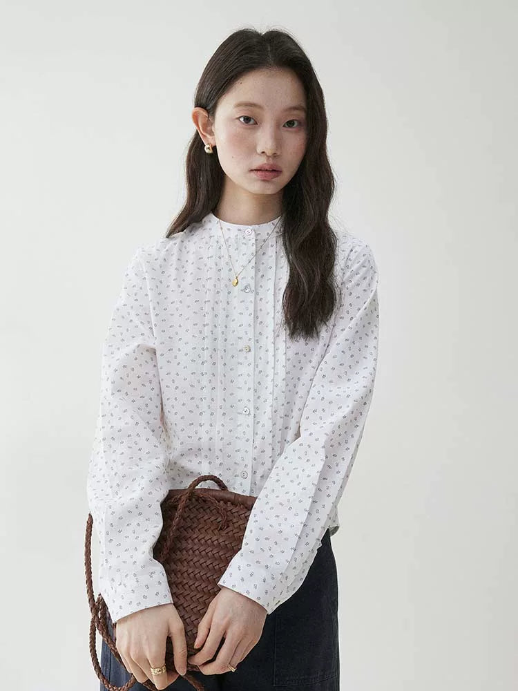 VOOE Floral Round Neck Long-sleeved Shirt