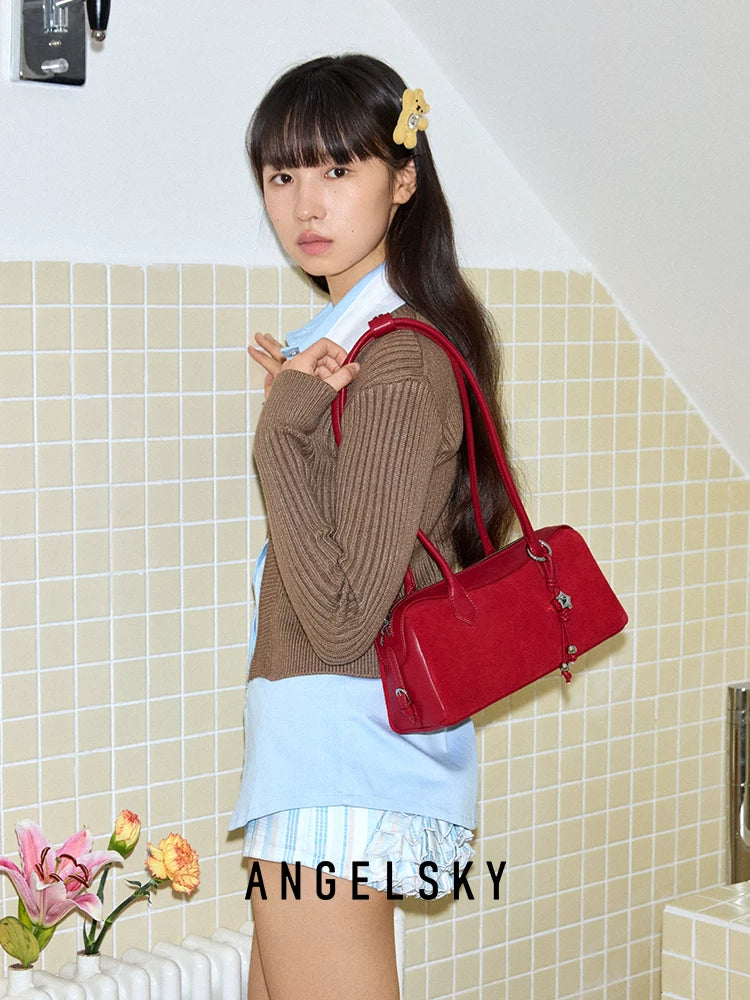 ANGELSKY Vintage Suede Simple Handbag