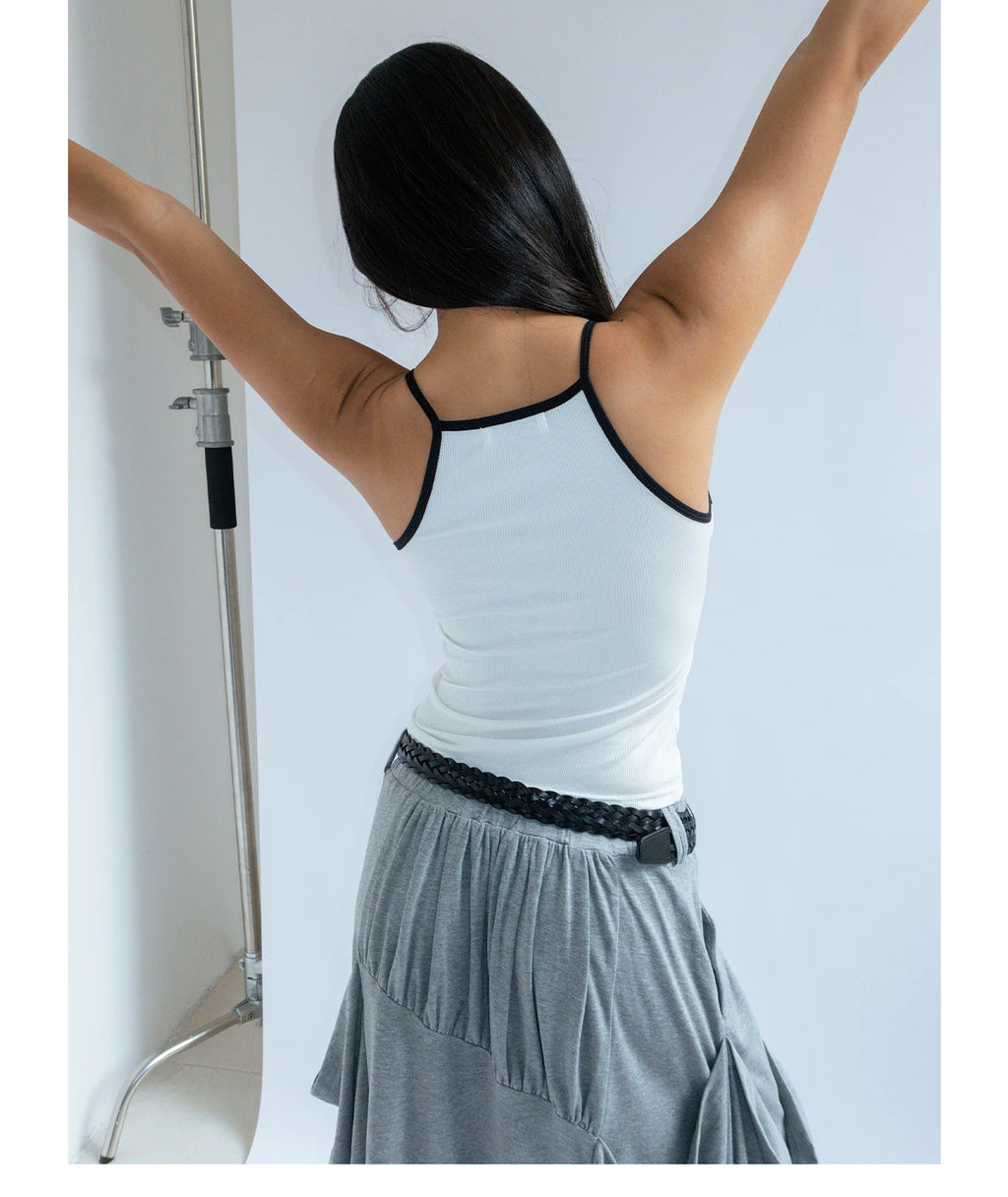 FUNKYFUN High Elastic Threaded Skinny Vest
