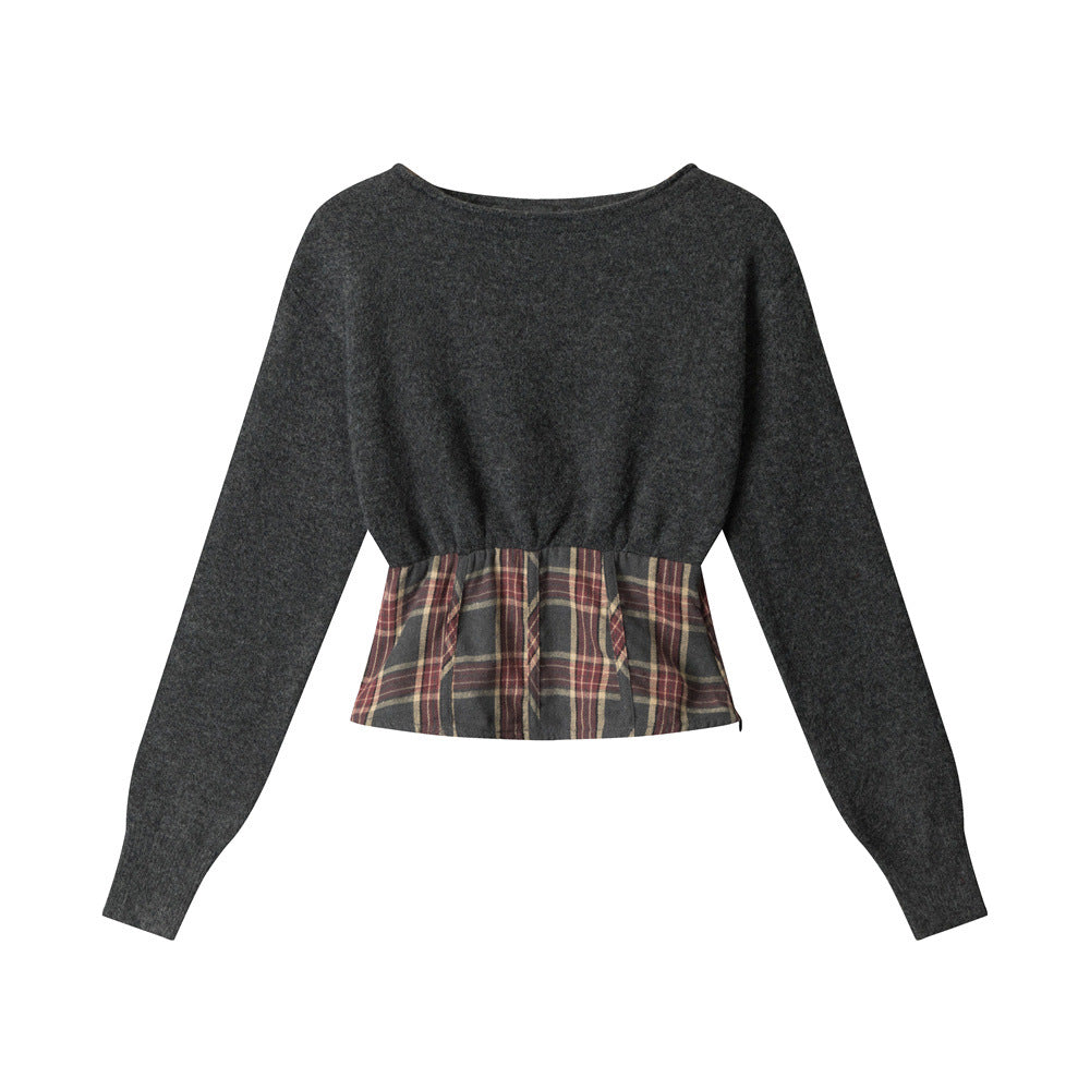Nariele Short Stitched Slim-Fit Knitted Sweater