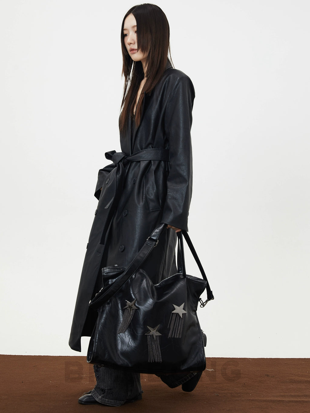 BINGBONG Large Capacity Messenger Tote Bag Single Shoulder Fringed Large Bag