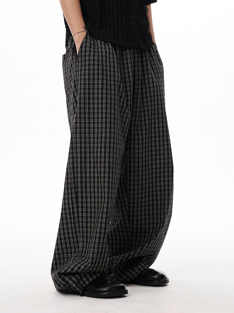 CoosRetro Classic Casual Plaid Casual Pants