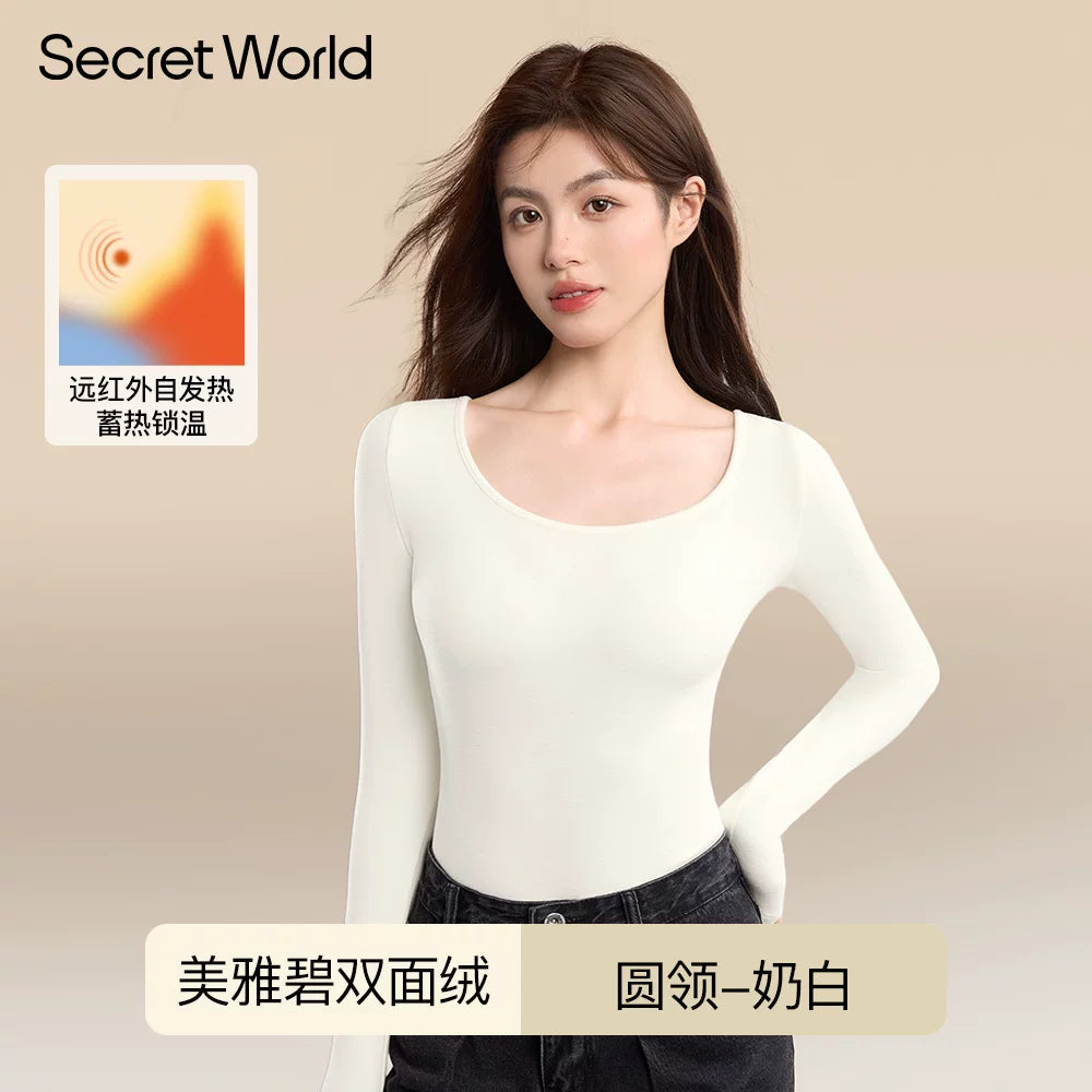 Secret World Semi-turtleneck Slim Fit Warm Inner Long Sleeve
