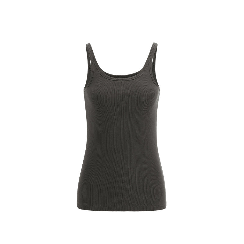 Inflation High Elastic Threaded Square Neck Suspender Bottom Shirt