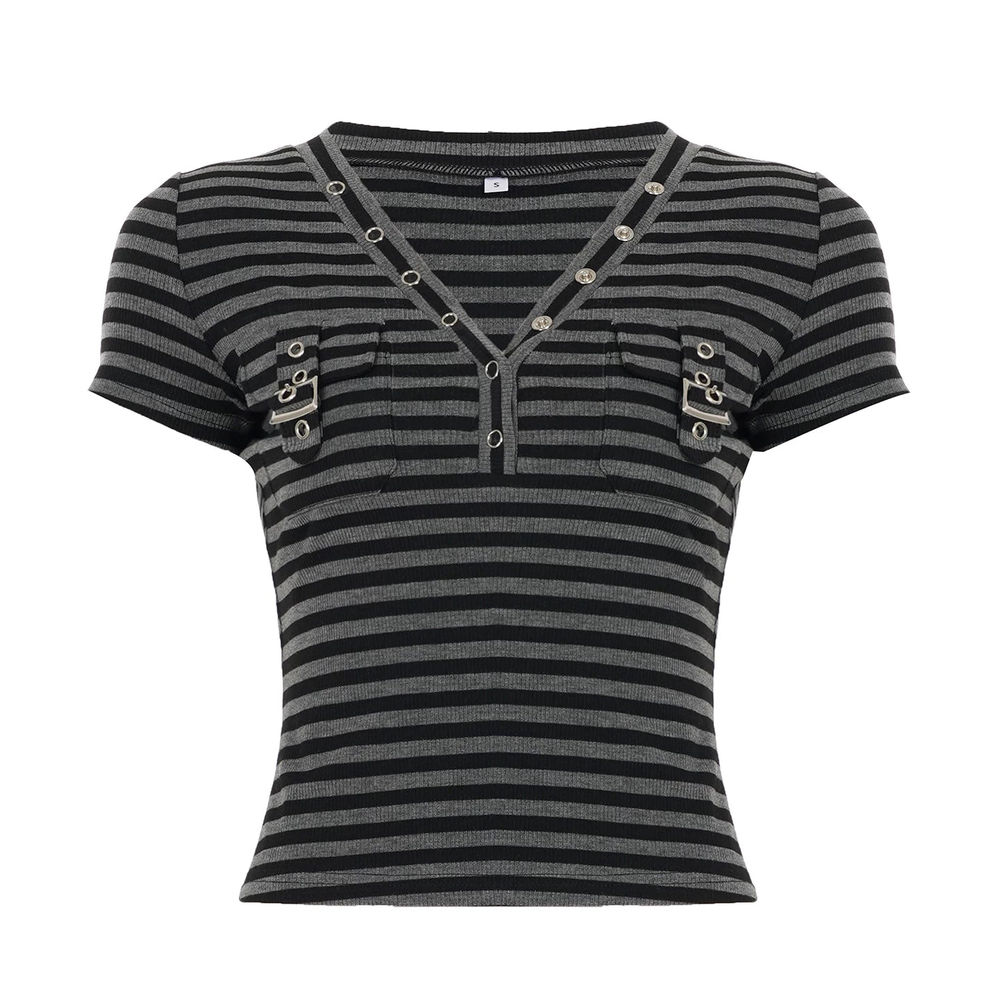 FUNOFF Retro Lapel Waist Tee