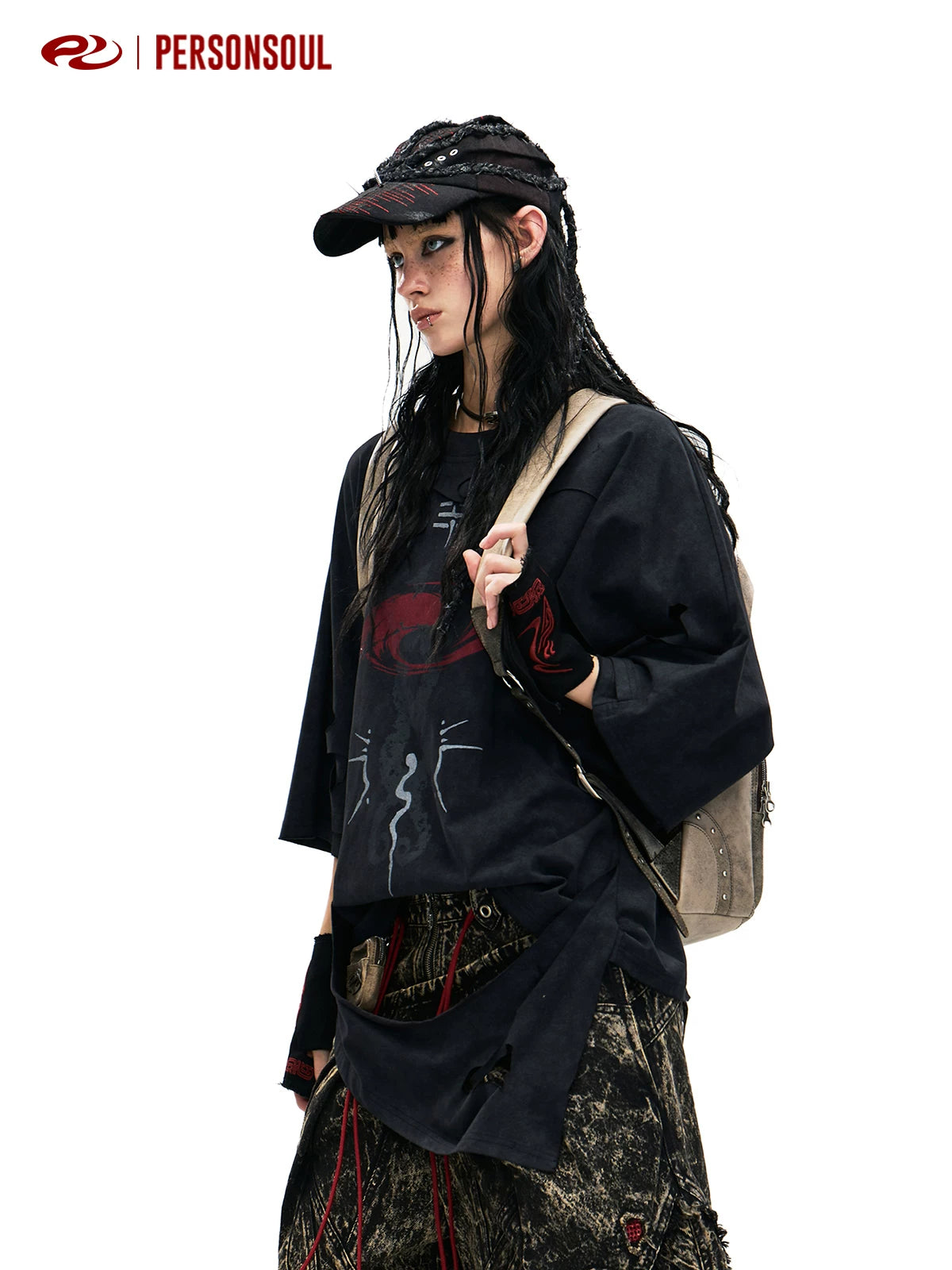 PERSONSOUL Irregular Breaking Loose Tee