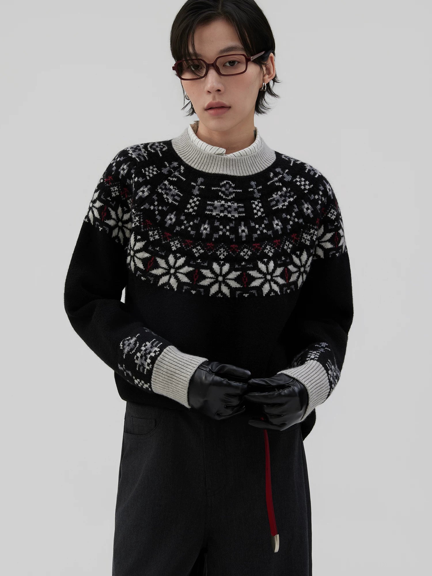 Sameuoo Casual Versatile Jacquard Sweater