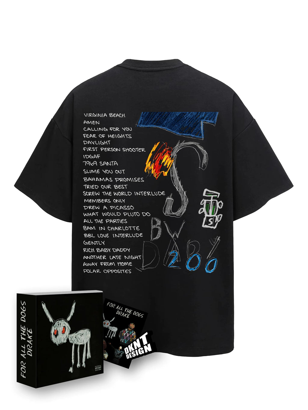 DKNT Retro Loose Round Neck Tee