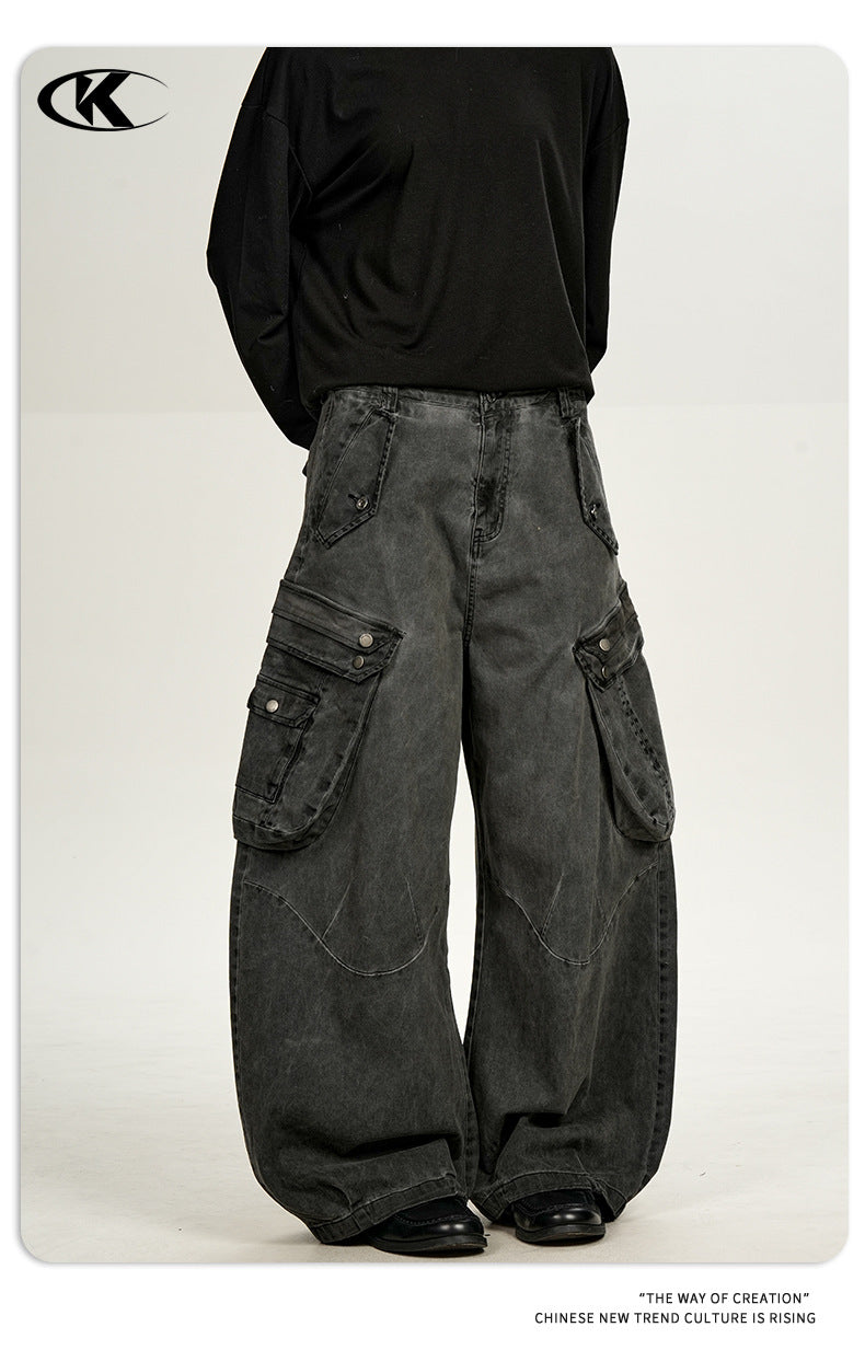 11KN Retro Loose Casual Wide-leg Scimitar Trousers