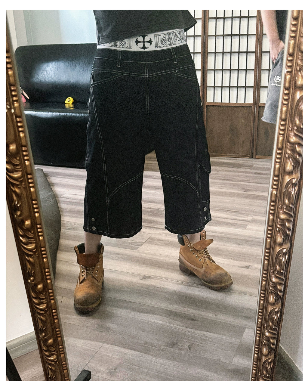 PAIKI Retro Deconstruction Bright Line Multi-pocket Tooling Slacks