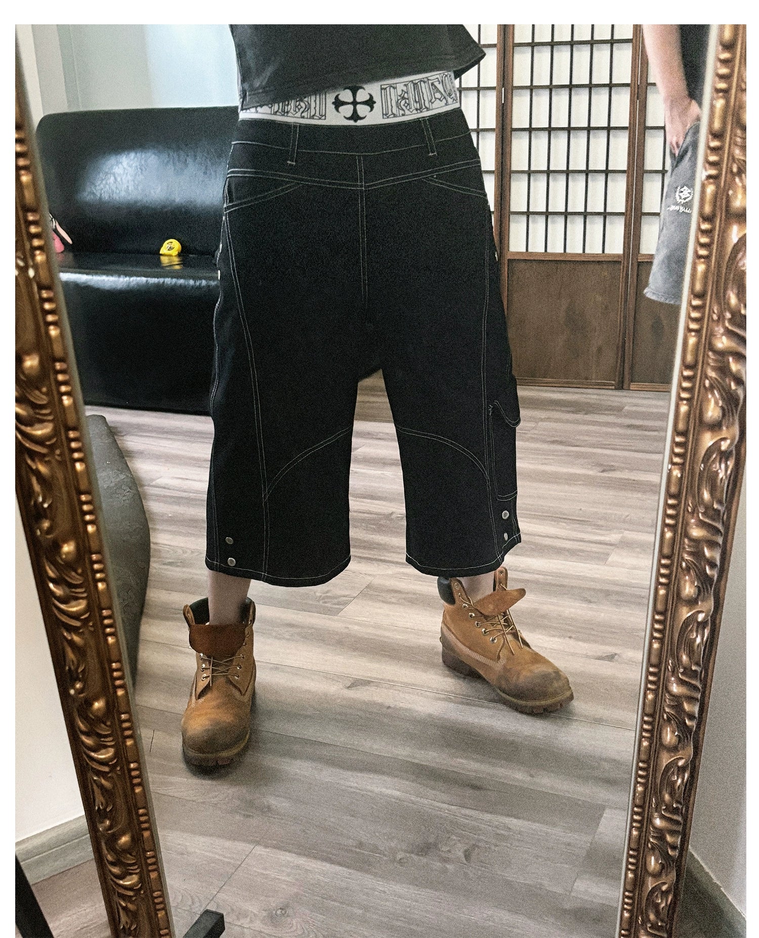 PAIKI Retro Deconstruction Bright Line Multi-pocket Tooling Slacks