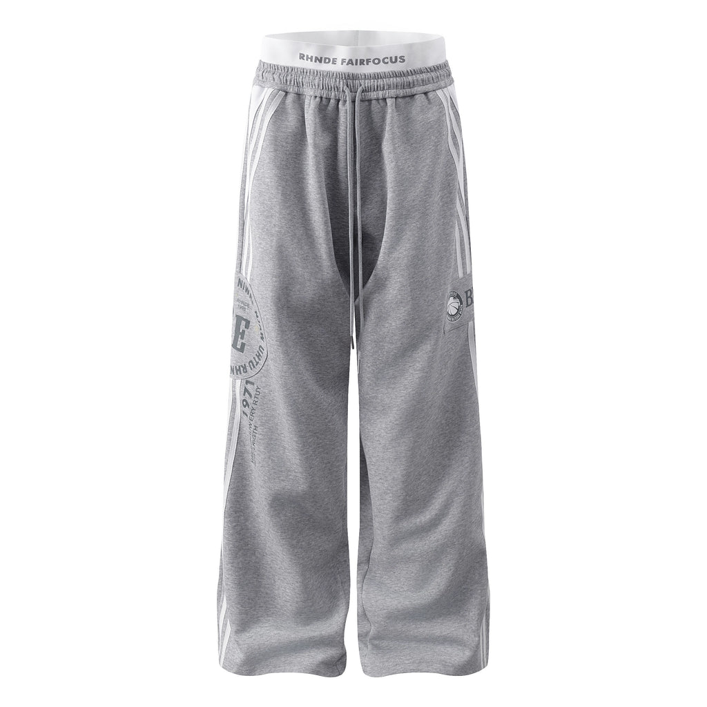 NOMANIAI Double Waist Versatile Casual Striped Slacks