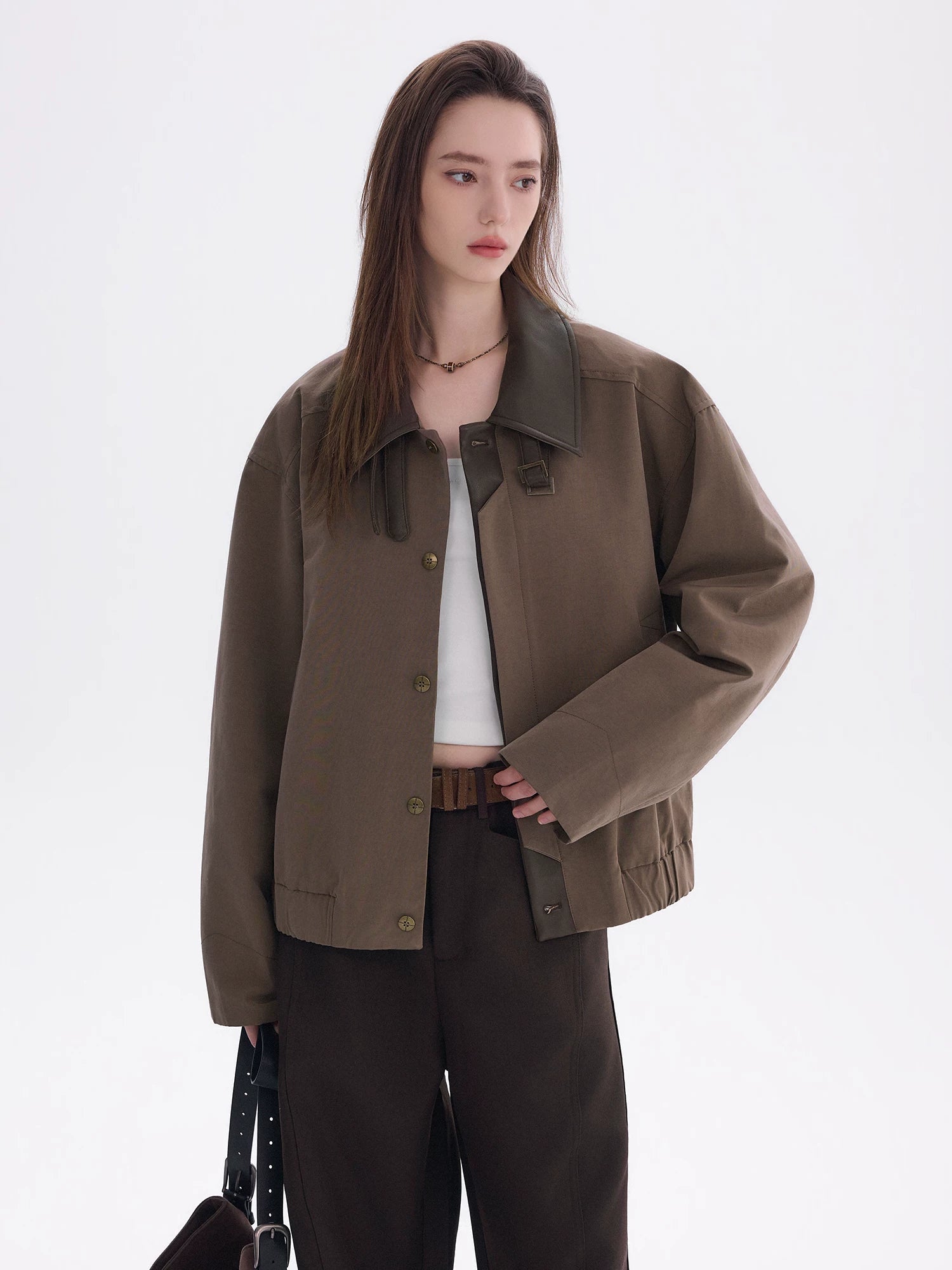 CHOR Stitched Fake Two Contrasting Long-Sleeved Shirts