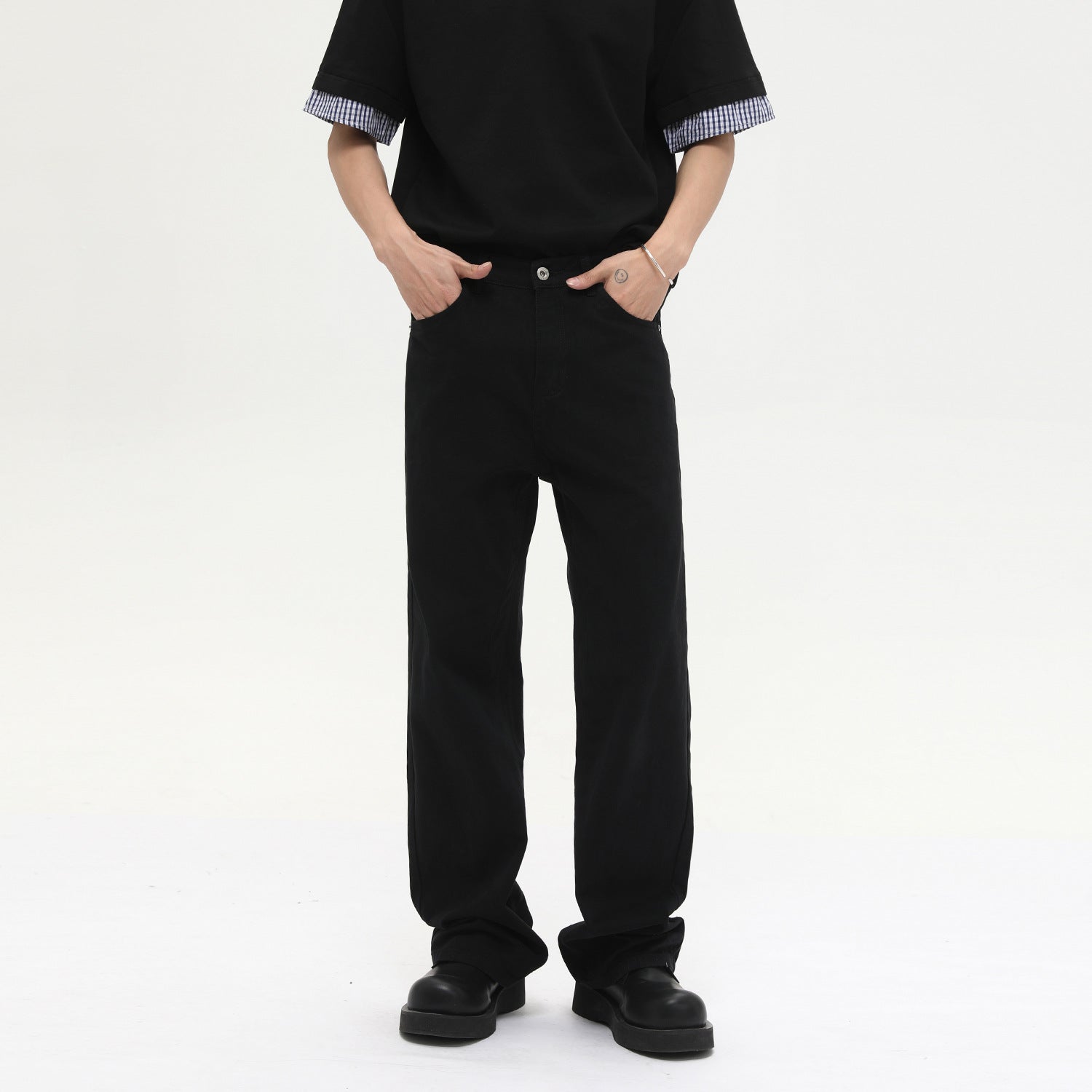 MTLCLOTHES Simple Casual Versatile Loose Washed Jeans