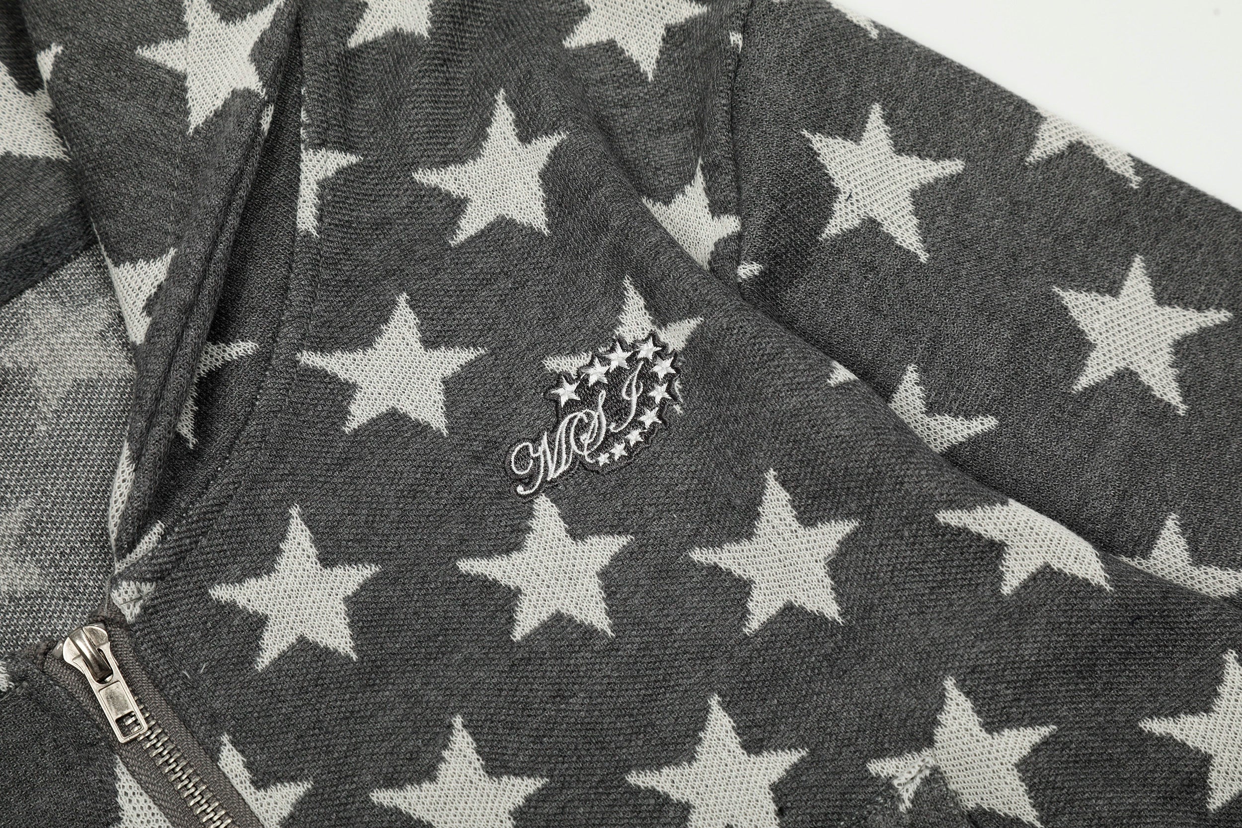 BANGU Retro Star-printed Hooded Short Coat