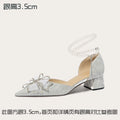 Lily Wei Temperament Bow Crystal High Heels