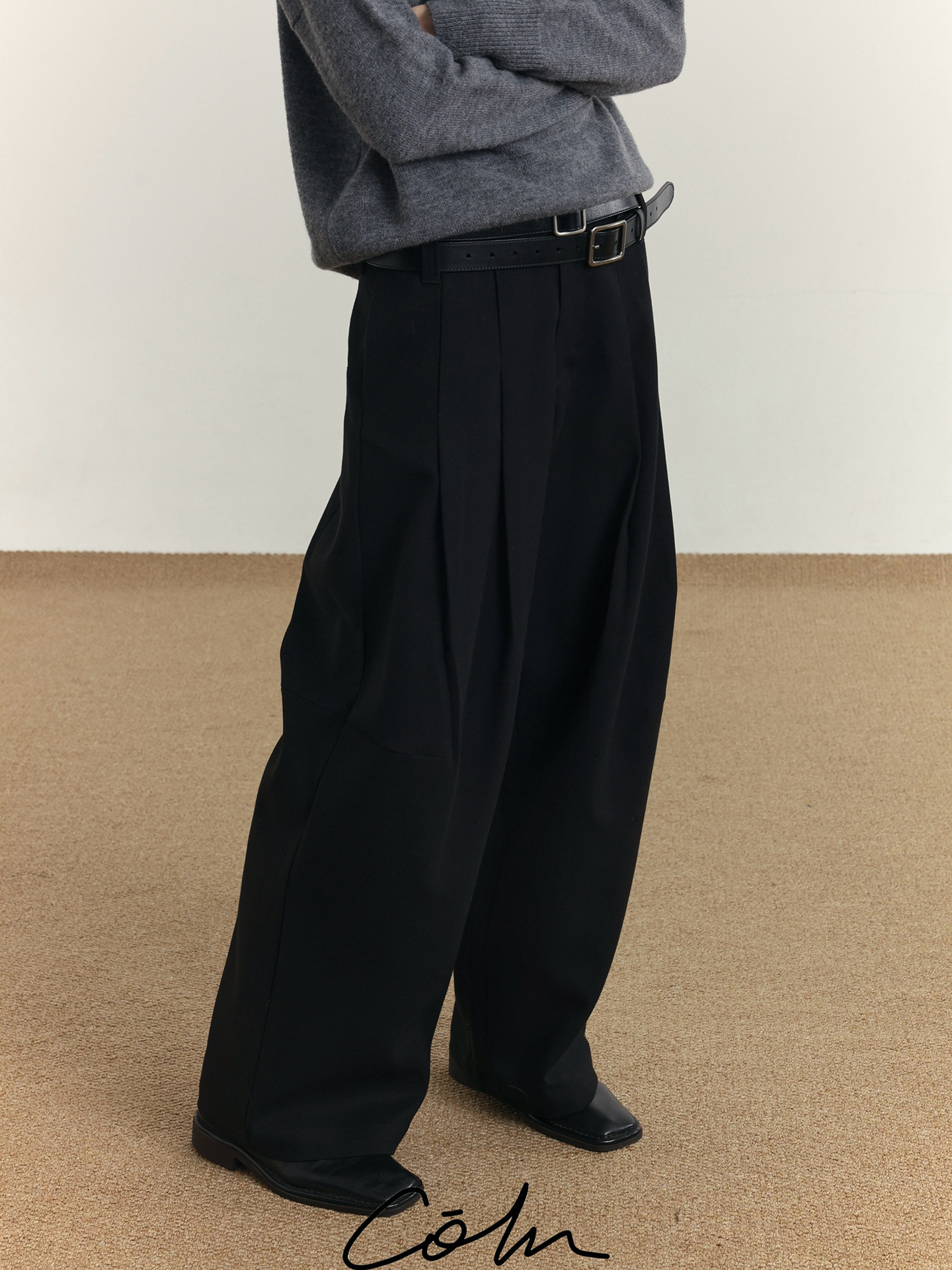 COLN Pleated Casual Woolen Trousers