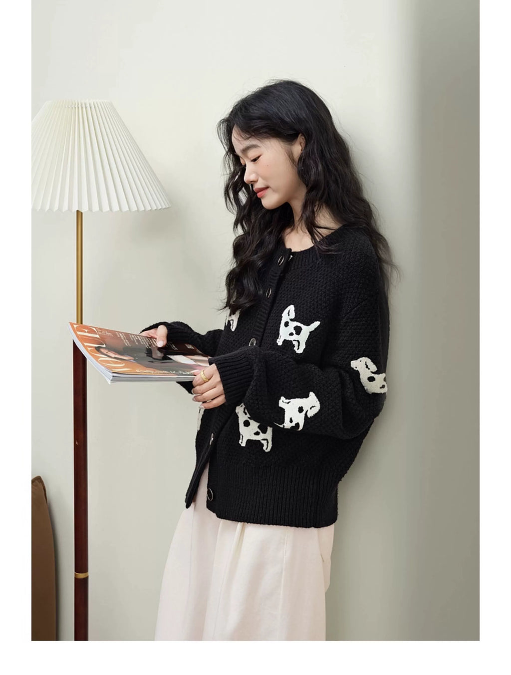 Kuose Puppy Lazy Knit Sweater