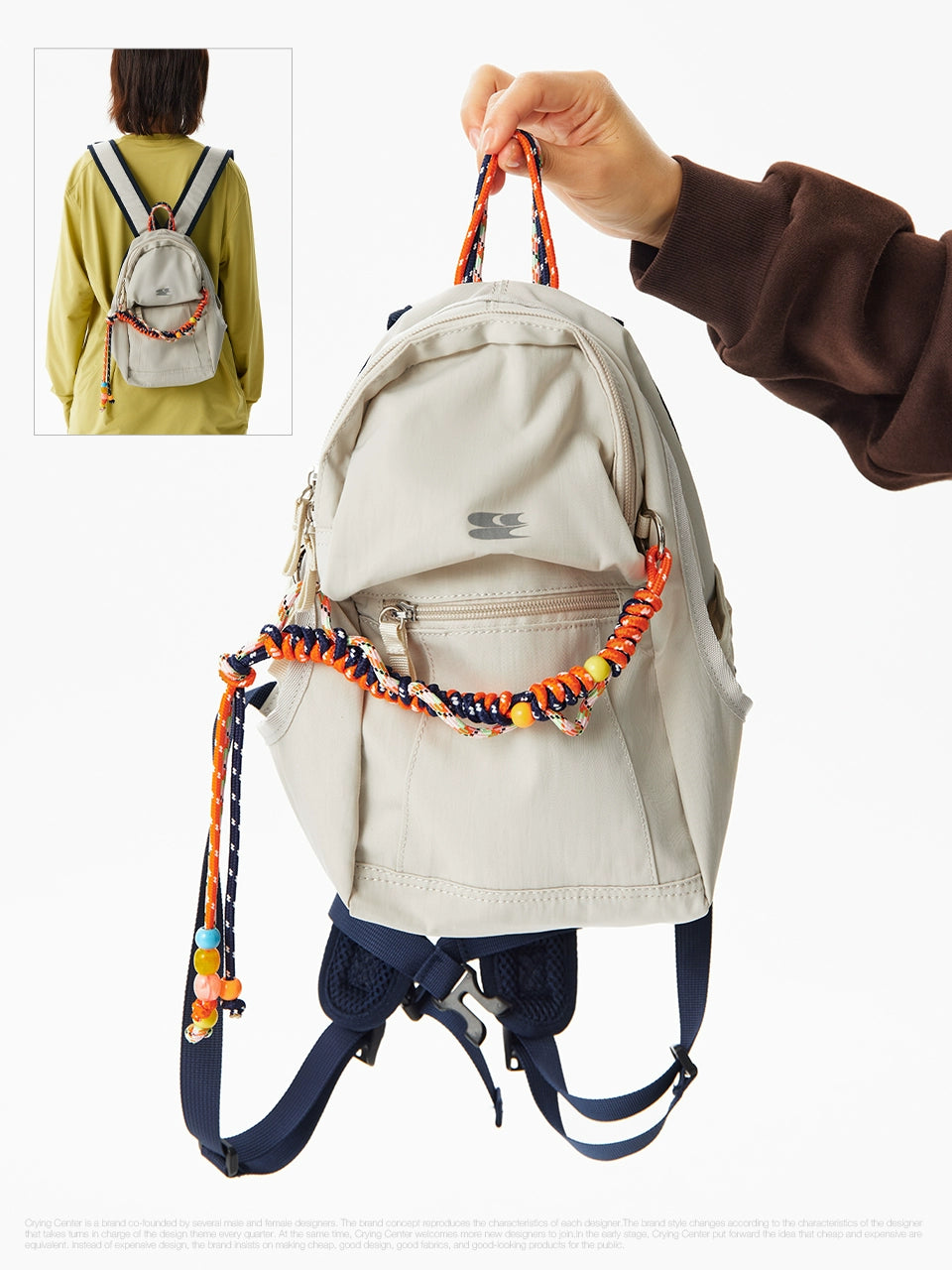 CryingCenter Braided Rope Lanyard Beaded Picnic Bag