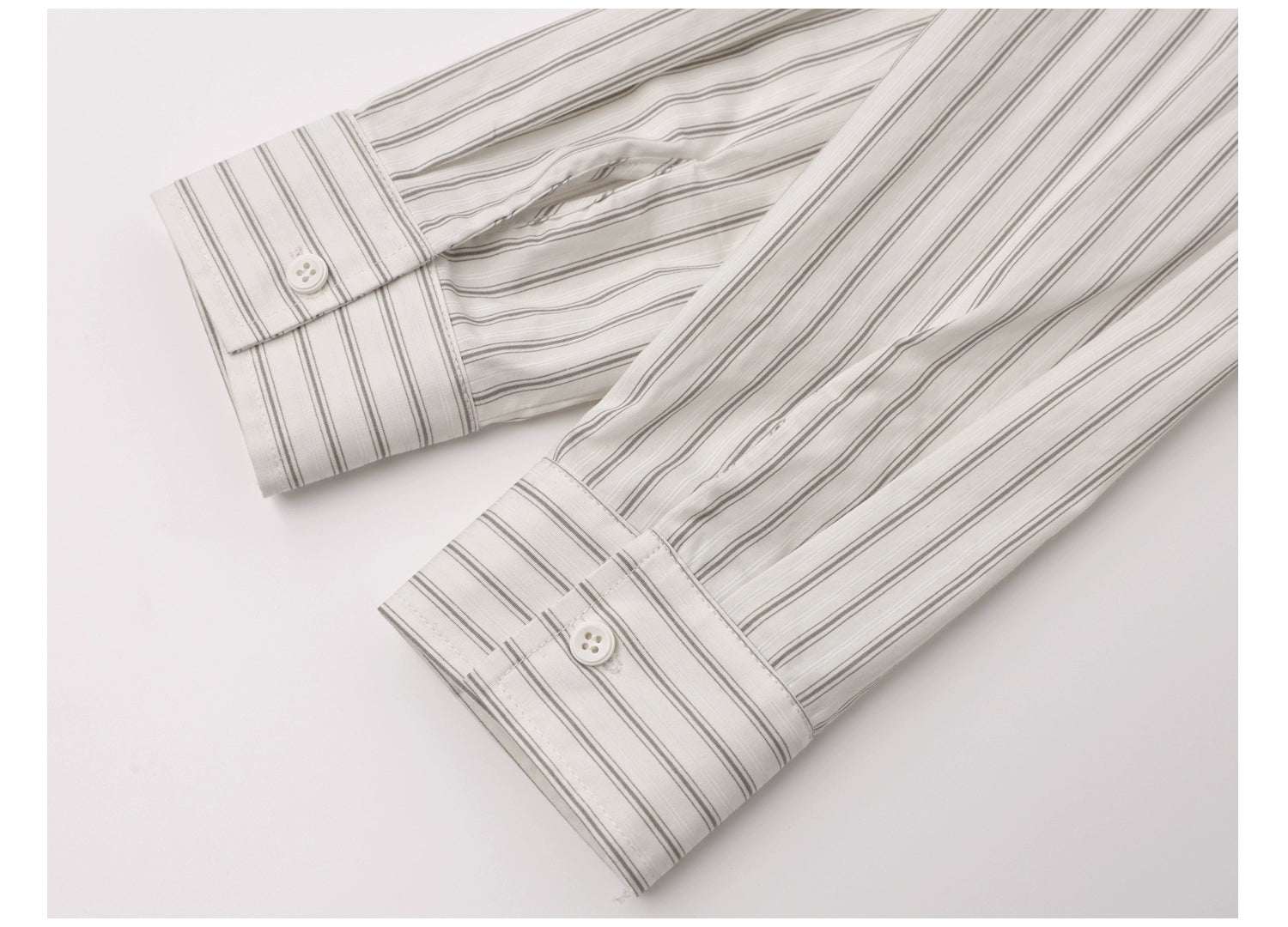 EIGHTHMONTH Vintage Vertical Striped Skinny Lapel Long Sleeve Shirt